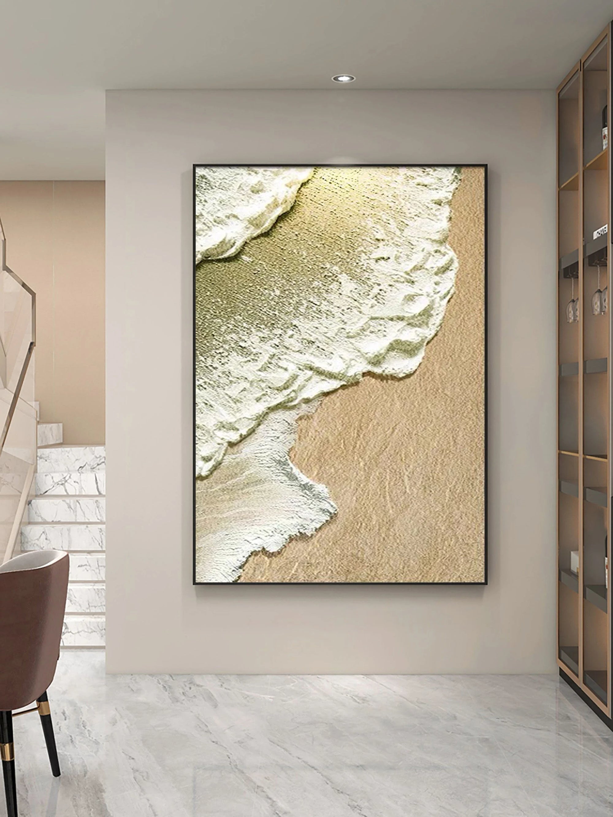Multicolor Coastal Whisper Abstract Ocean And Sand Texture - Artwallpainting