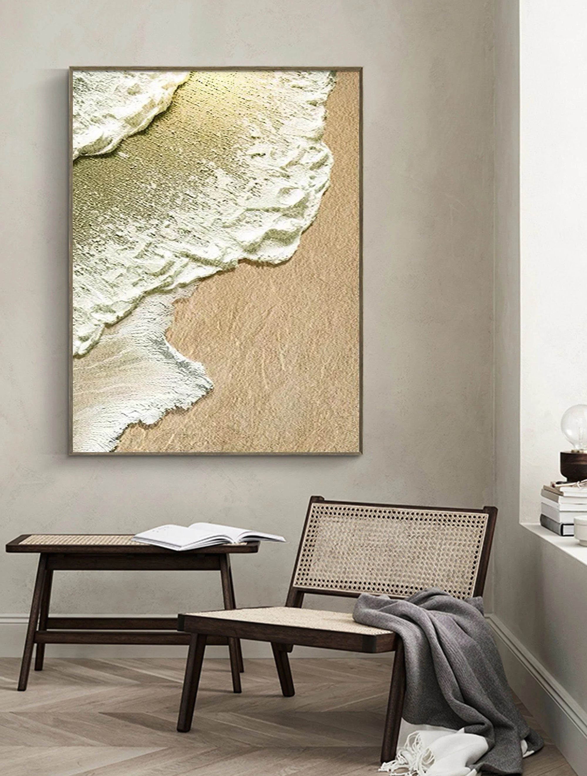 Multicolor Coastal Whisper Abstract Ocean And Sand Texture - Artwallpainting