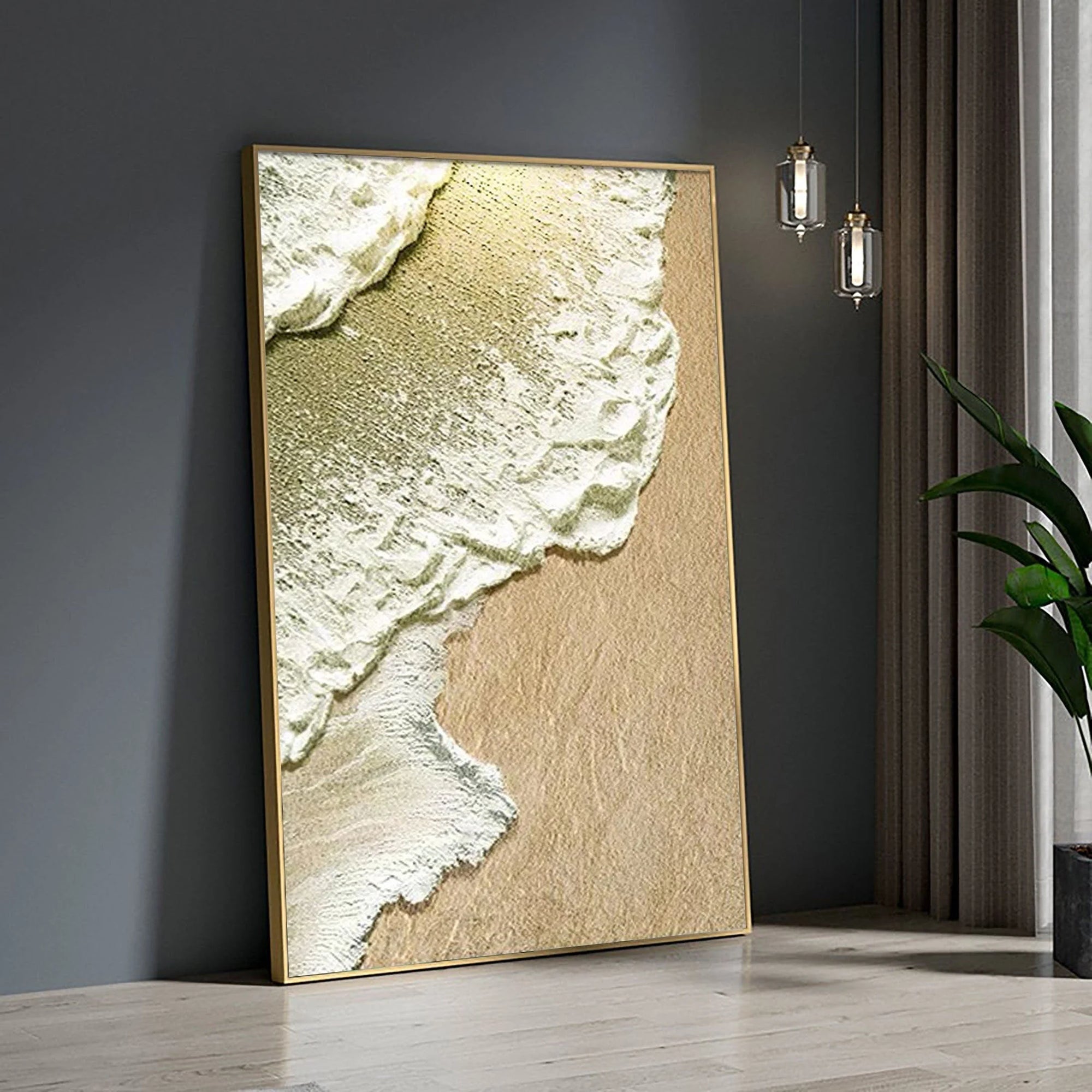 Multicolor Coastal Whisper Abstract Ocean And Sand Texture - Artwallpainting