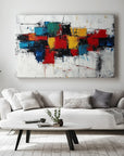 Multicolor Color Surge-Abstract Wall Art Of Hand Drawn Texture And Color Collision - Artwallpainting