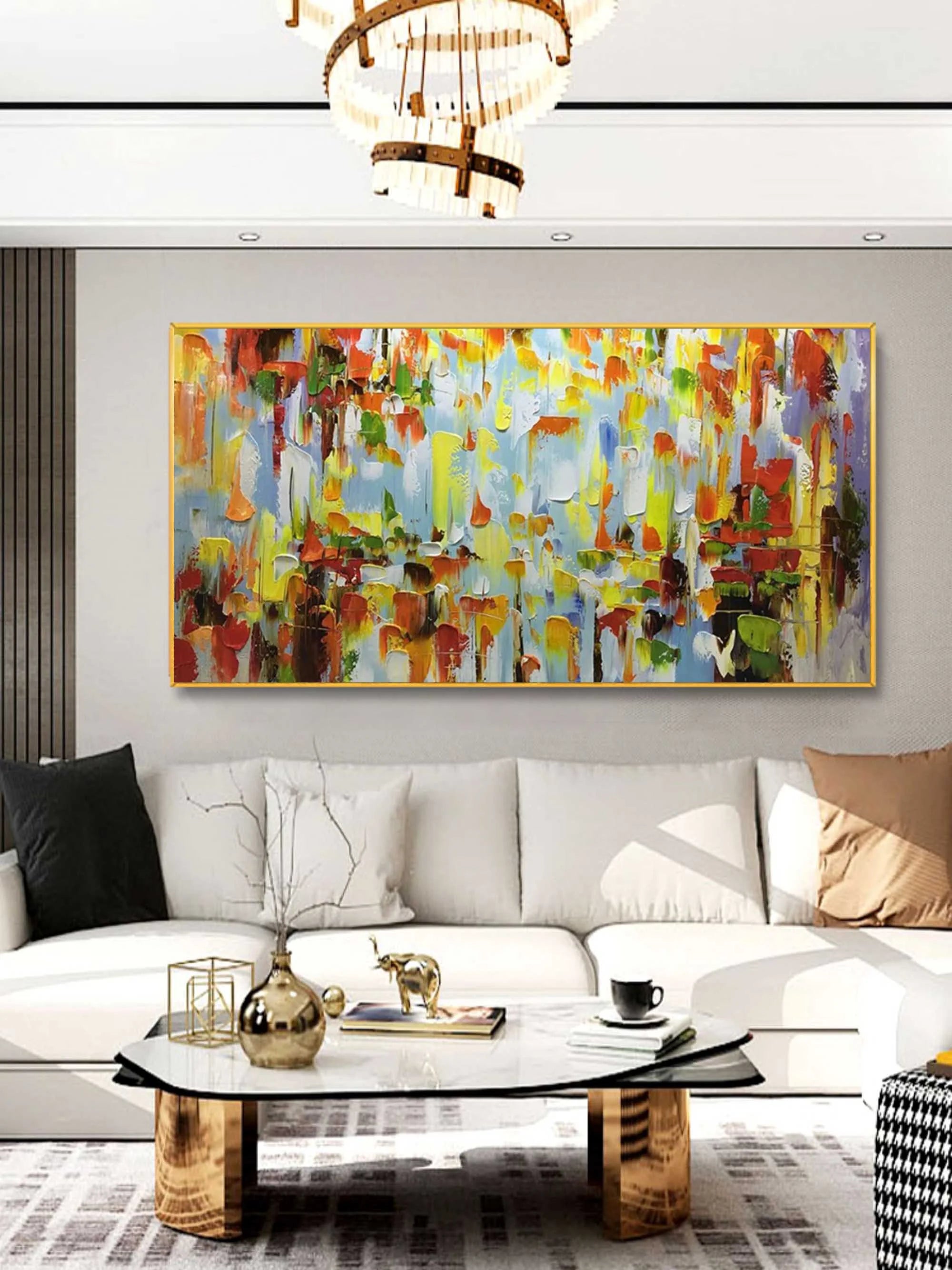 Multicolor Color Symphony - Abstract Vibrant Textured Art - Artwallpainting