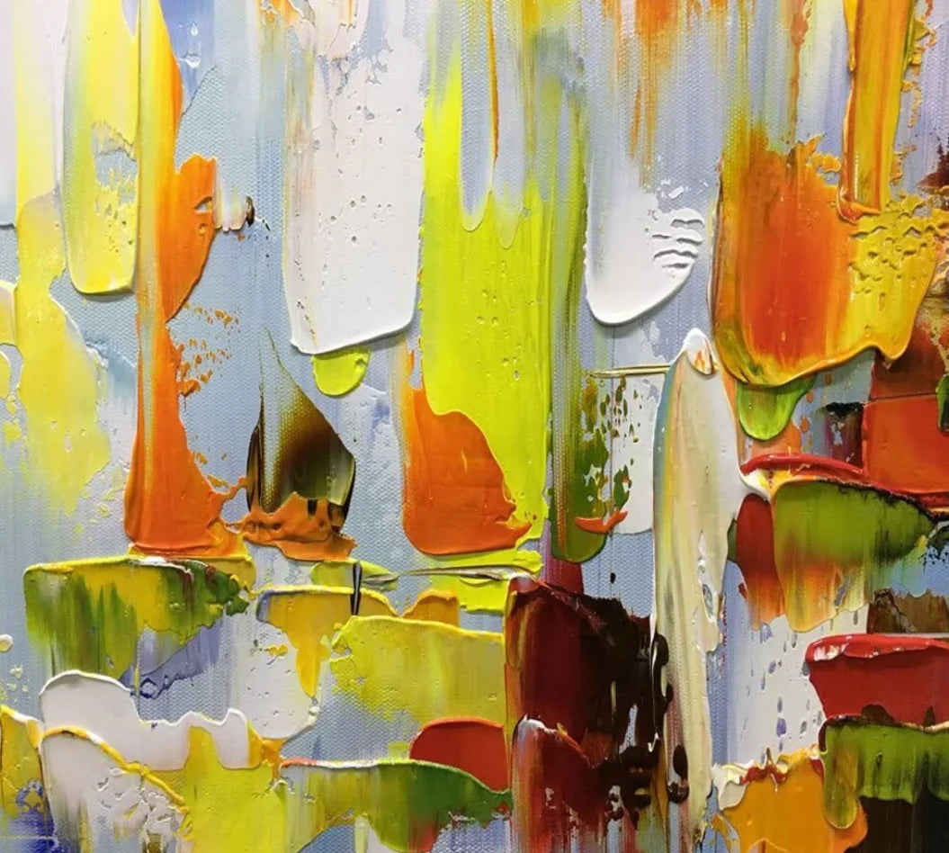 Multicolor Color Symphony - Abstract Vibrant Textured Art - Artwallpainting