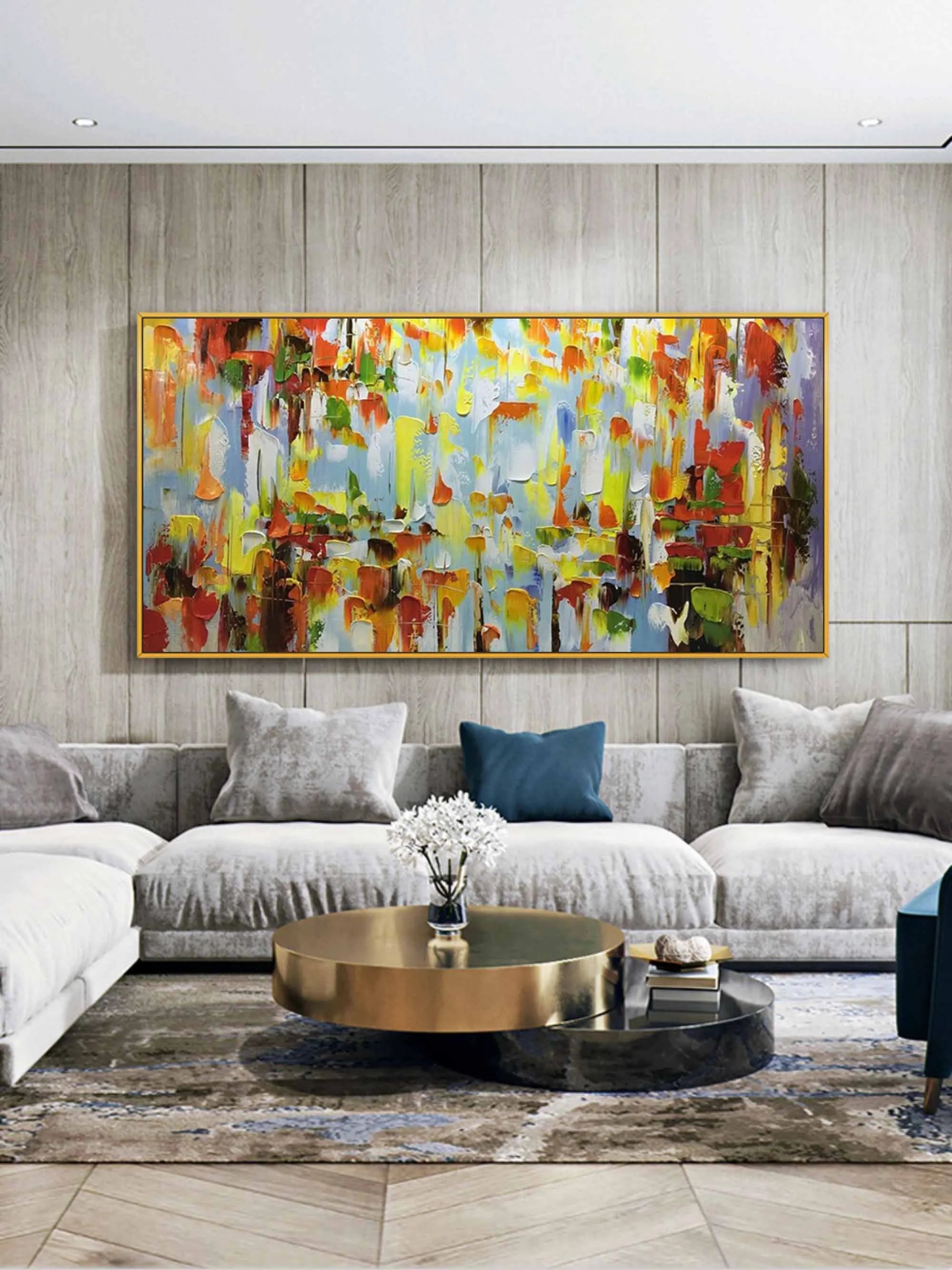 Multicolor Color Symphony - Abstract Vibrant Textured Art - Artwallpainting