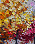 Multicolor Colorful Abstract Forest Painting - Nature-Inspired Wall Art On Canvas - Artwallpainting