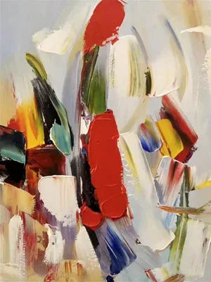 Multicolor Colorful Abstract Textured Oil Painting - Modern Large Canvas Wall Art - Artwallpainting