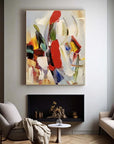 Multicolor Colorful Abstract Textured Oil Painting - Modern Large Canvas Wall Art - Artwallpainting