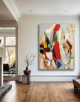 Multicolor Colorful Abstract Textured Oil Painting - Modern Large Canvas Wall Art - Artwallpainting