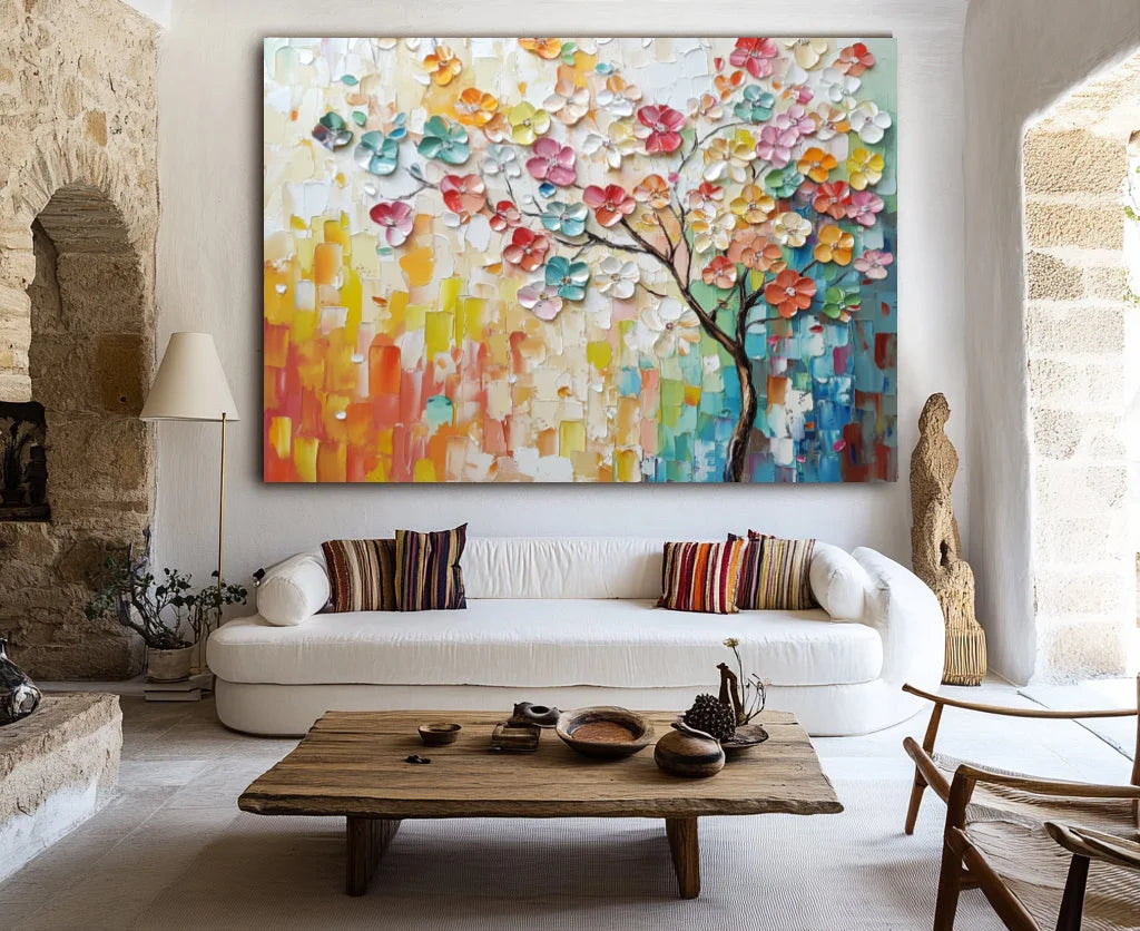 Multicolor Colorful Blooming Blossom Art - Artwallpainting