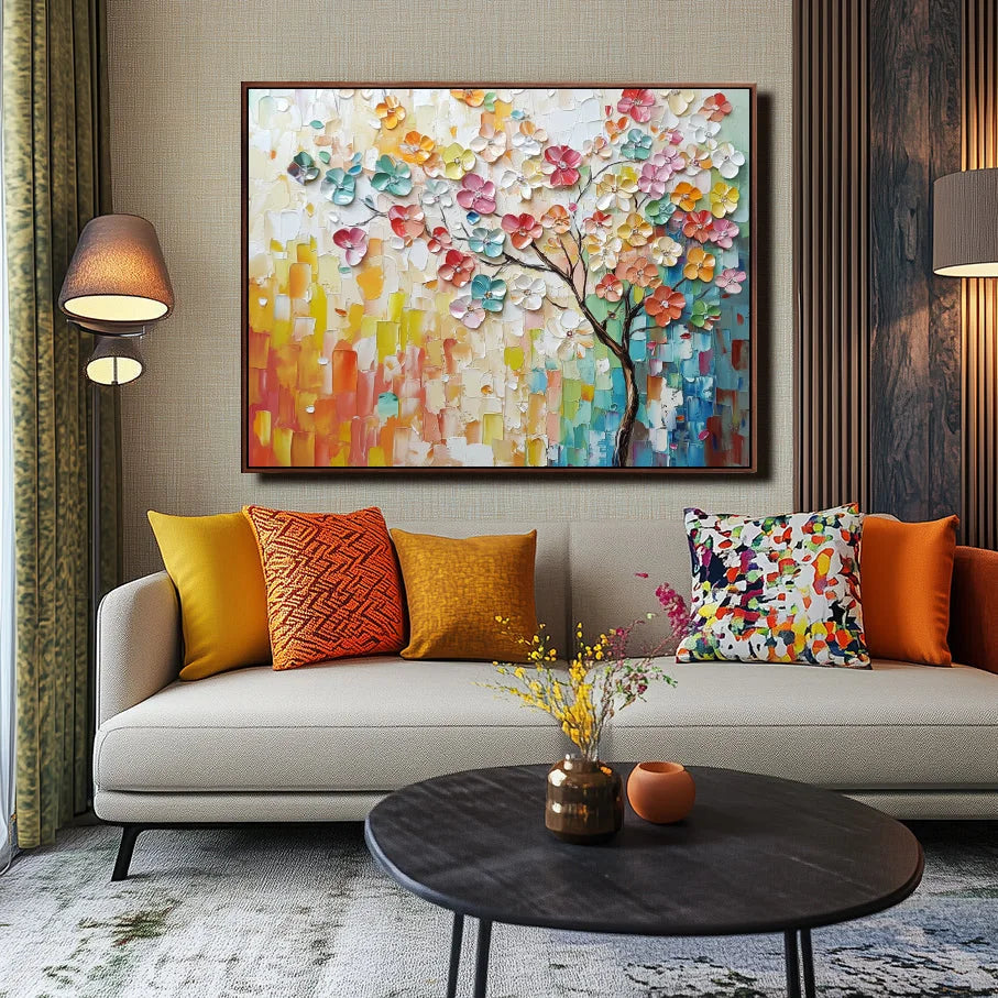 Multicolor Colorful Blooming Blossom Art - Artwallpainting