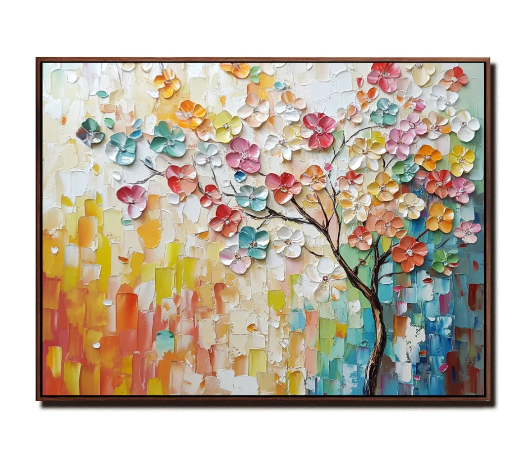 Multicolor Colorful Blooming Blossom Art - Artwallpainting