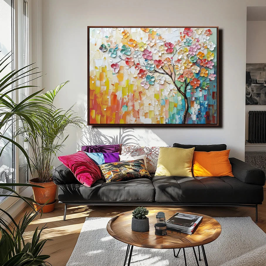Multicolor Colorful Blooming Blossom Art - Artwallpainting