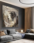 Multicolor Confrontation-Hand-Painted Abstract Oil Painting Featuring A Spiritual Duel Between Two Horses, Showcasing Wall Art - Artwallpainting