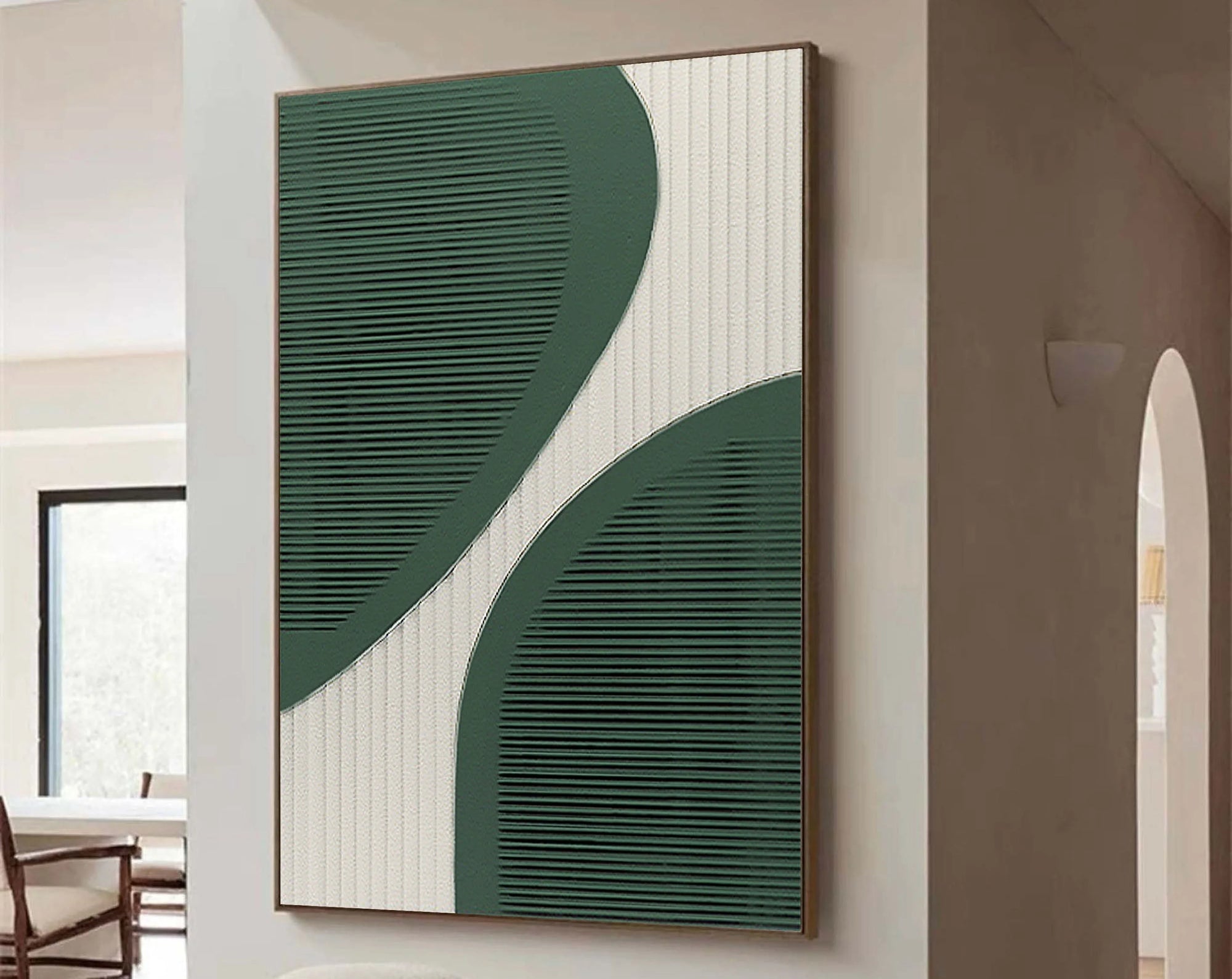 Multicolor Curved Harmony Minimalist Textured Abstract Art - Artwallpainting