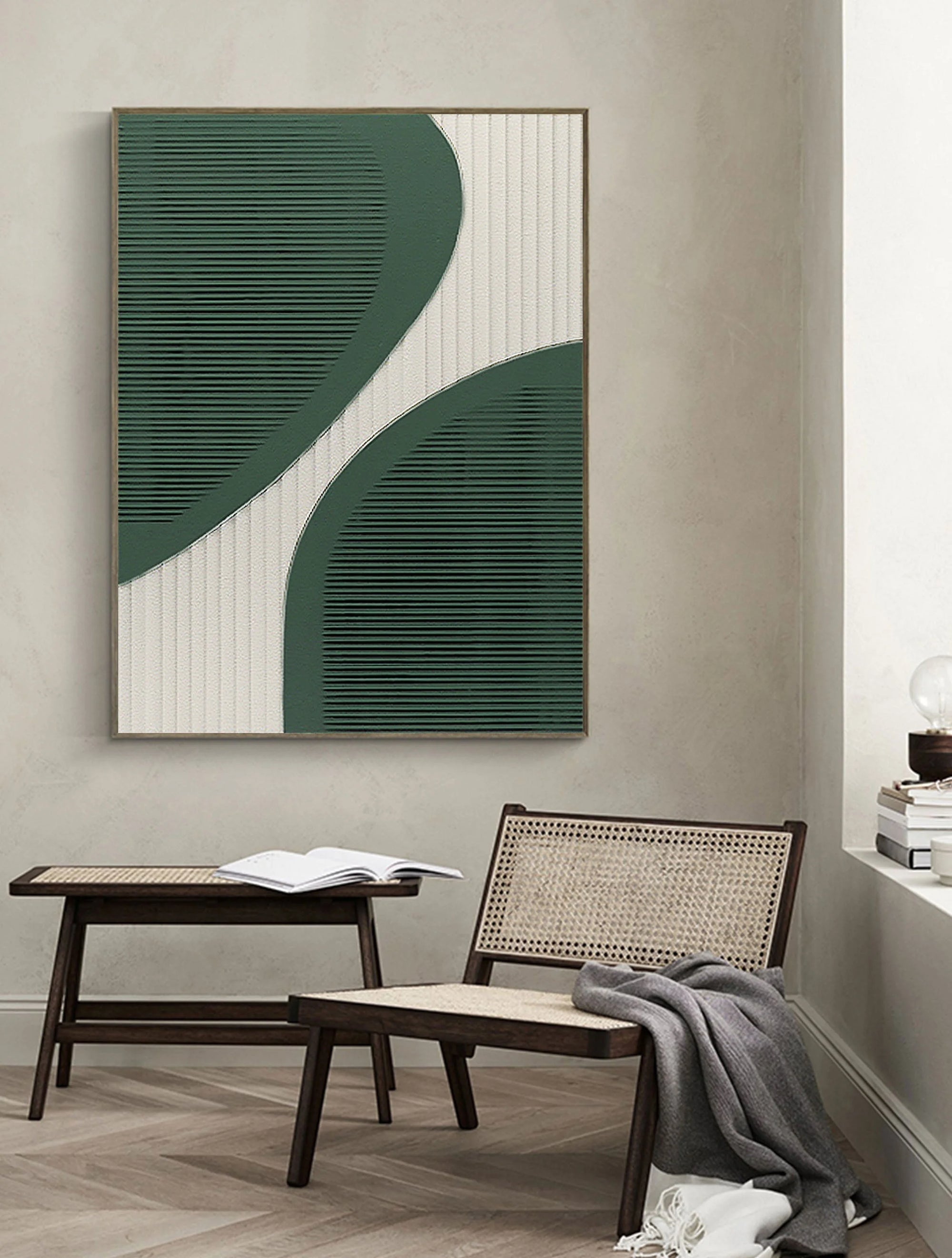 Multicolor Curved Harmony Minimalist Textured Abstract Art - Artwallpainting