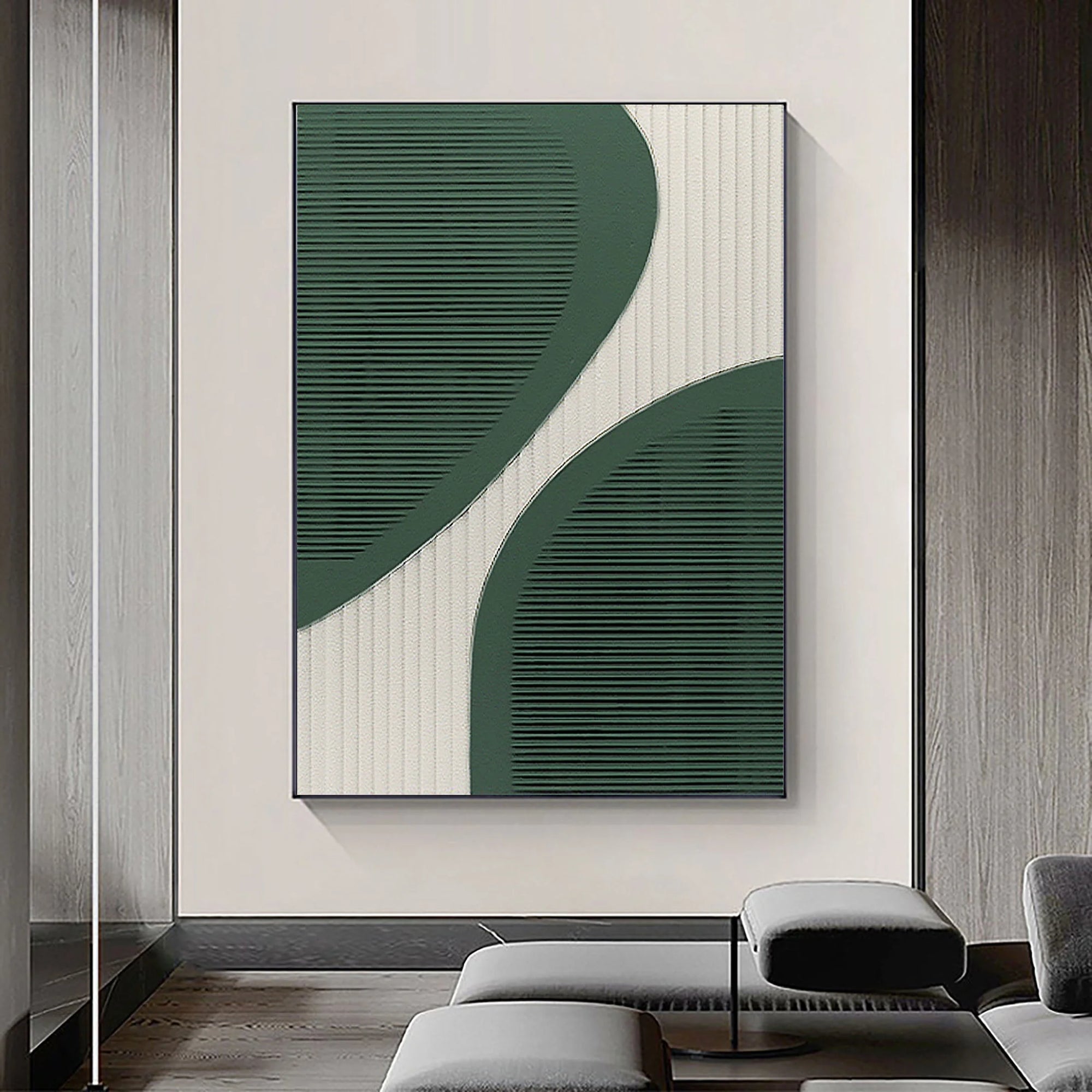 Multicolor Curved Harmony Minimalist Textured Abstract Art - Artwallpainting