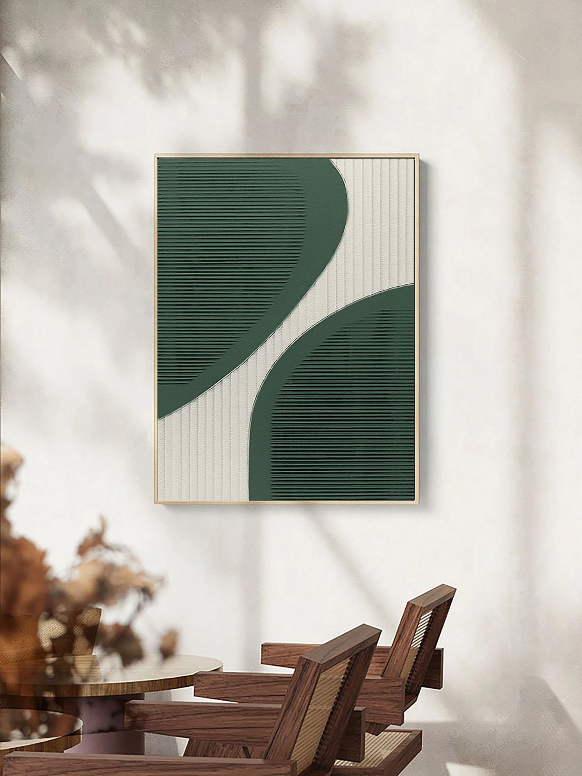 Multicolor Curved Harmony Minimalist Textured Abstract Art - Artwallpainting