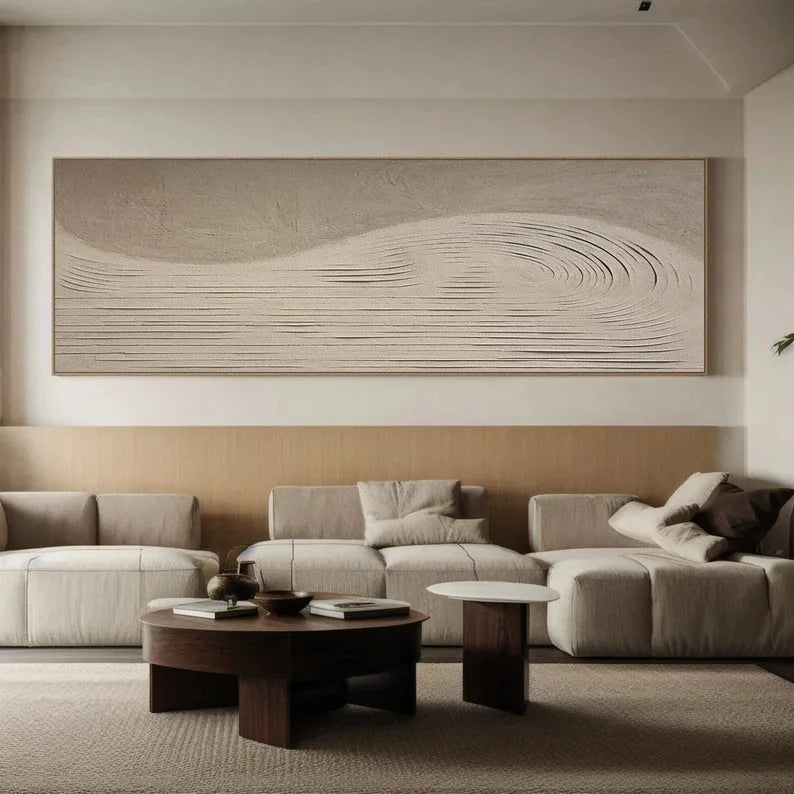 Multicolor Curved Lines Neutral Canvas - Artwallpainting