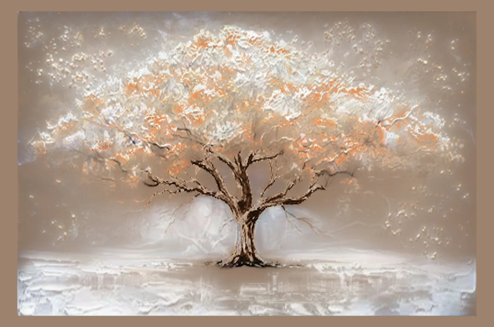 Multicolor Custom Painting Of The Ethereal Tree Of Serenity - Artwallpainting
