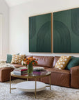 Multicolor Dark Green Textured Abstract Canvas Art - Set Of 2 - Artwallpainting