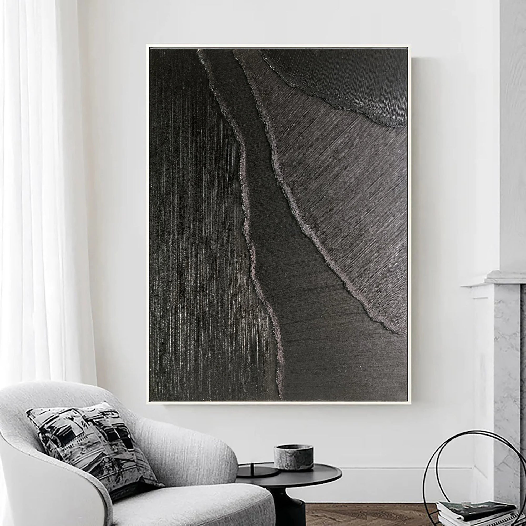 Multicolor Dark Rift Abstract Textured Canvas - Artwallpainting