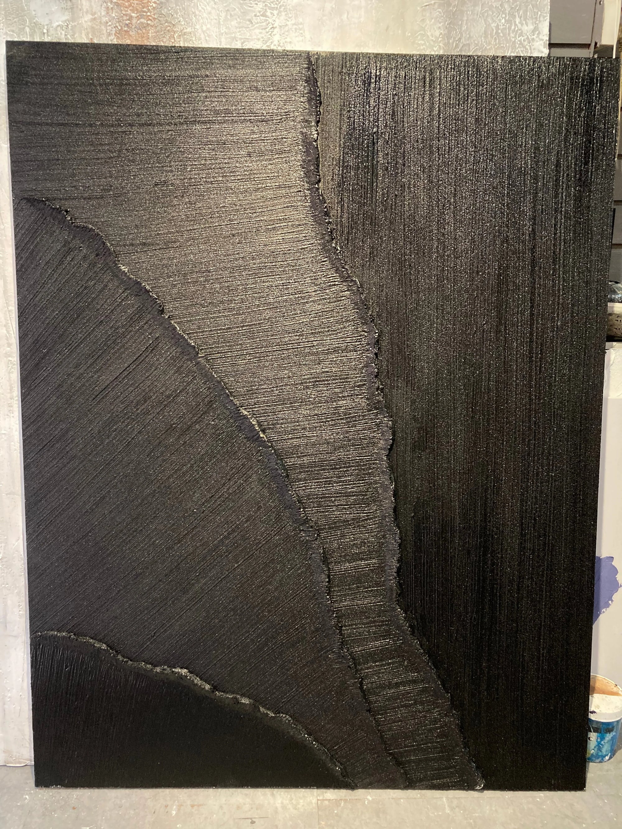 Multicolor Dark Rift Abstract Textured Canvas - Artwallpainting