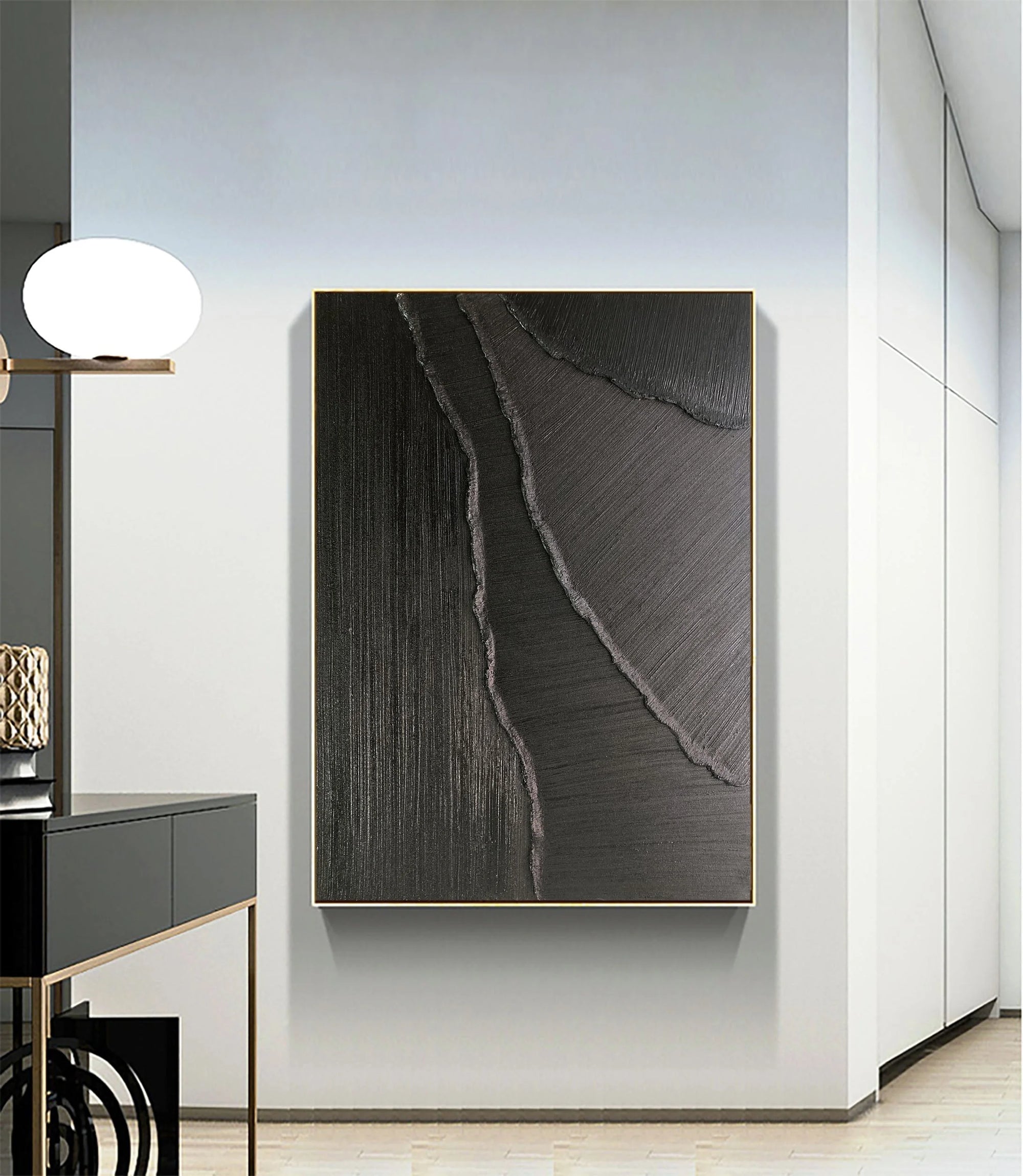 Multicolor Dark Rift Abstract Textured Canvas - Artwallpainting