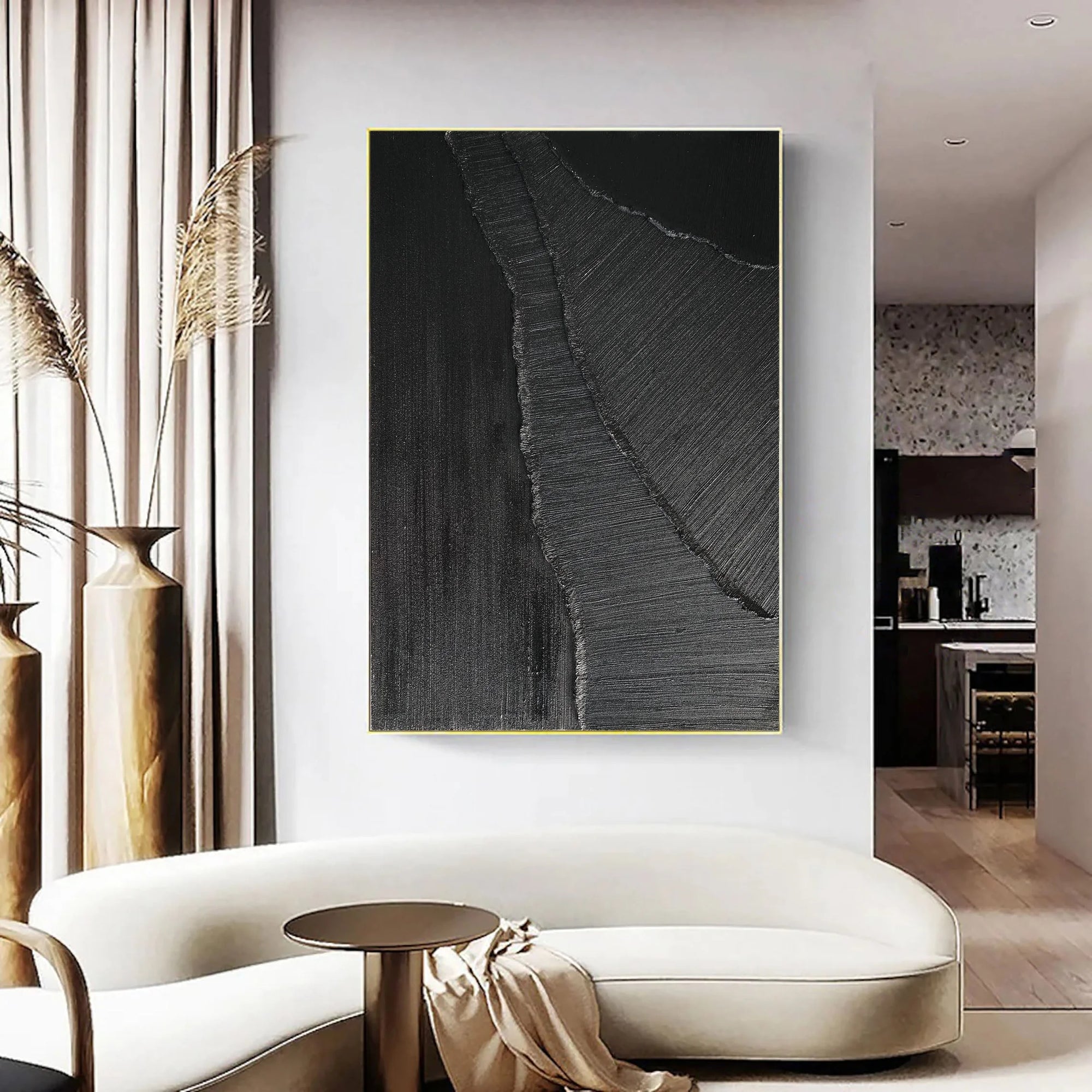 Multicolor Dark Rift Abstract Textured Canvas - Artwallpainting