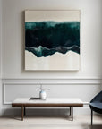 Multicolor Deep Teal And Cream Waves - Ocean Abstract Art - Artwallpainting