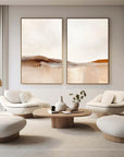 Multicolor Desert Serenity Abstract Landscape Canvas Duo Set Of 2 - Artwallpainting