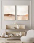 Multicolor Desert Serenity Abstract Landscape Canvas Duo Set Of 2 - Artwallpainting