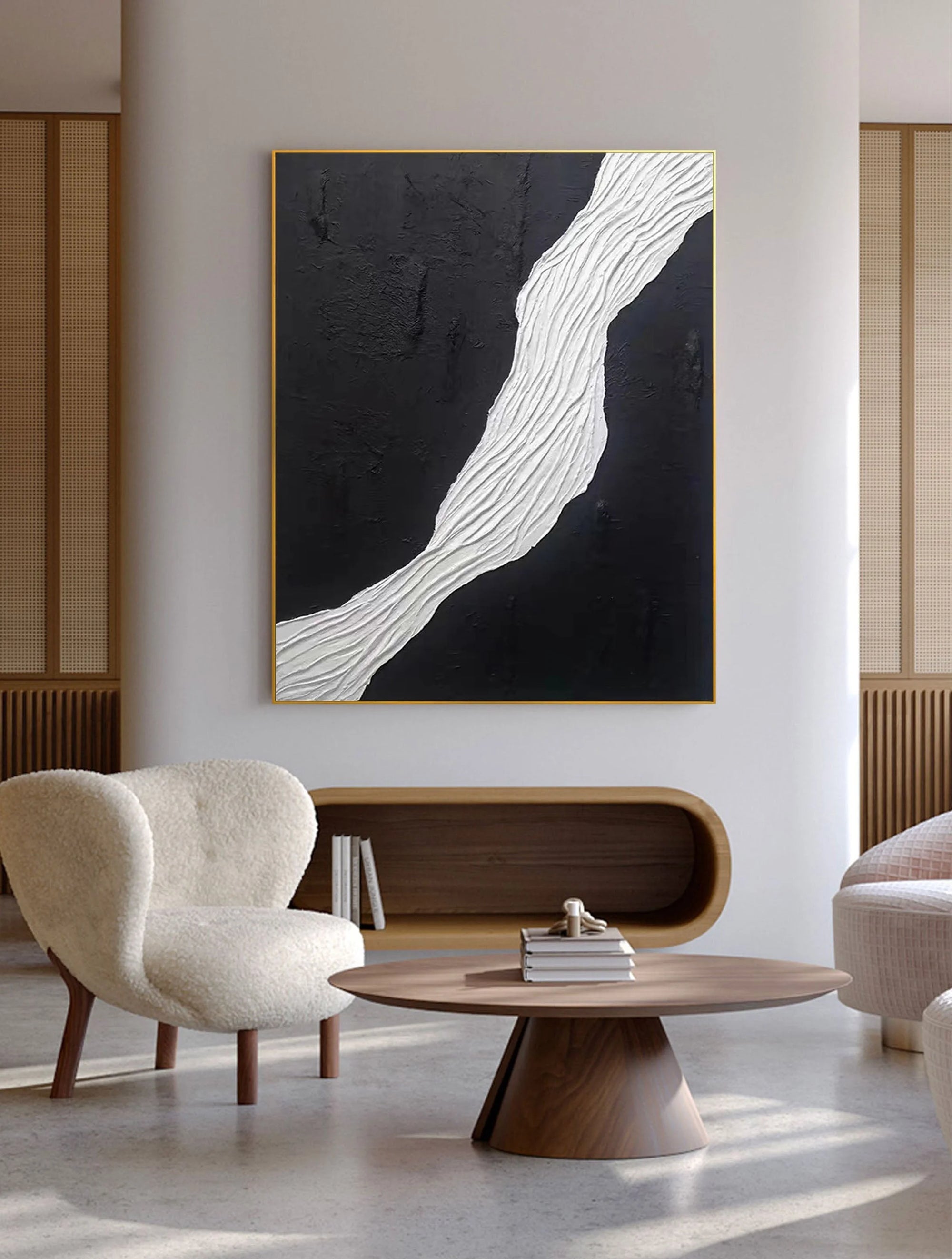 Multicolor Divided Harmony Textured Canvas - Artwallpainting