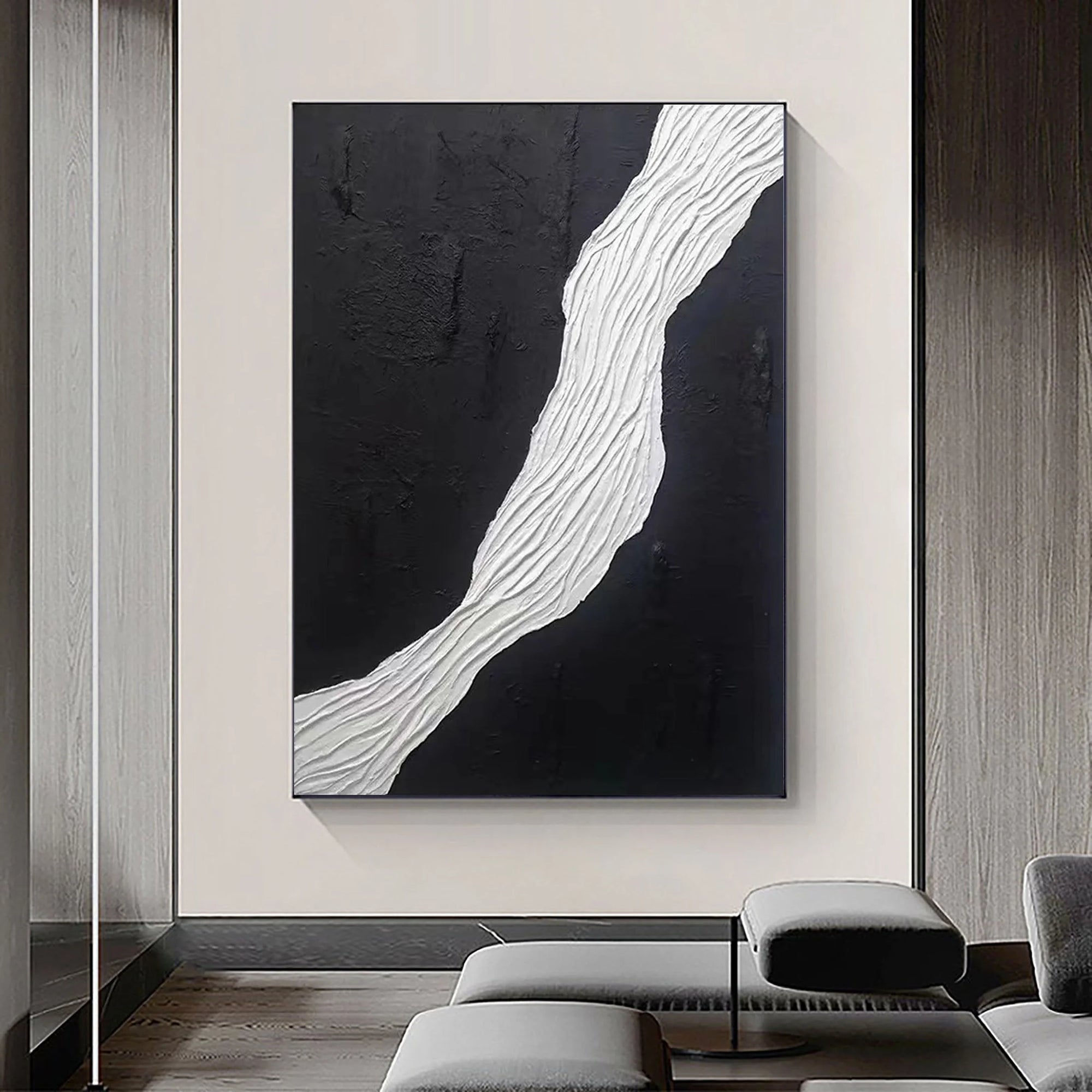 Multicolor Divided Harmony Textured Canvas - Artwallpainting