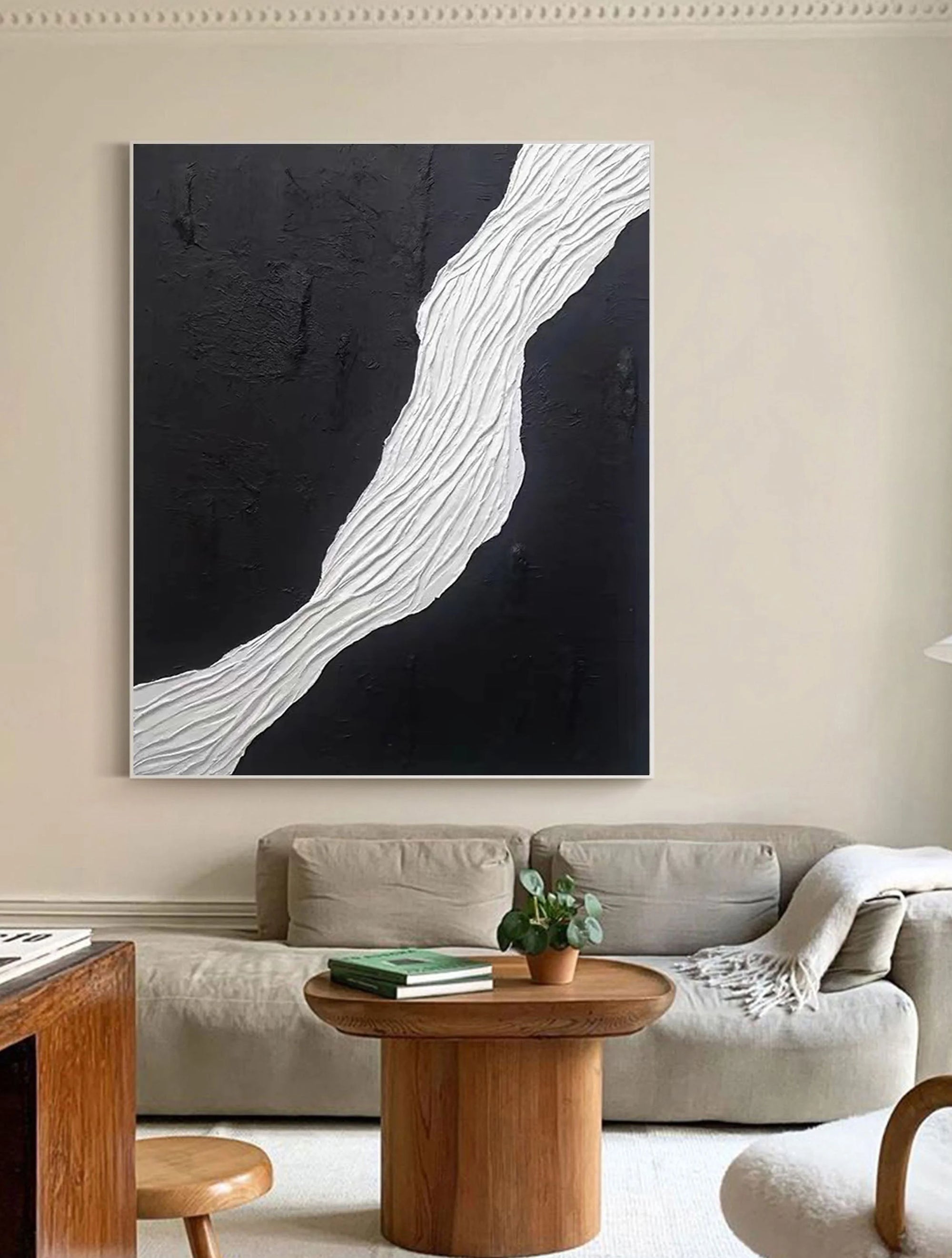 Multicolor Divided Harmony Textured Canvas - Artwallpainting