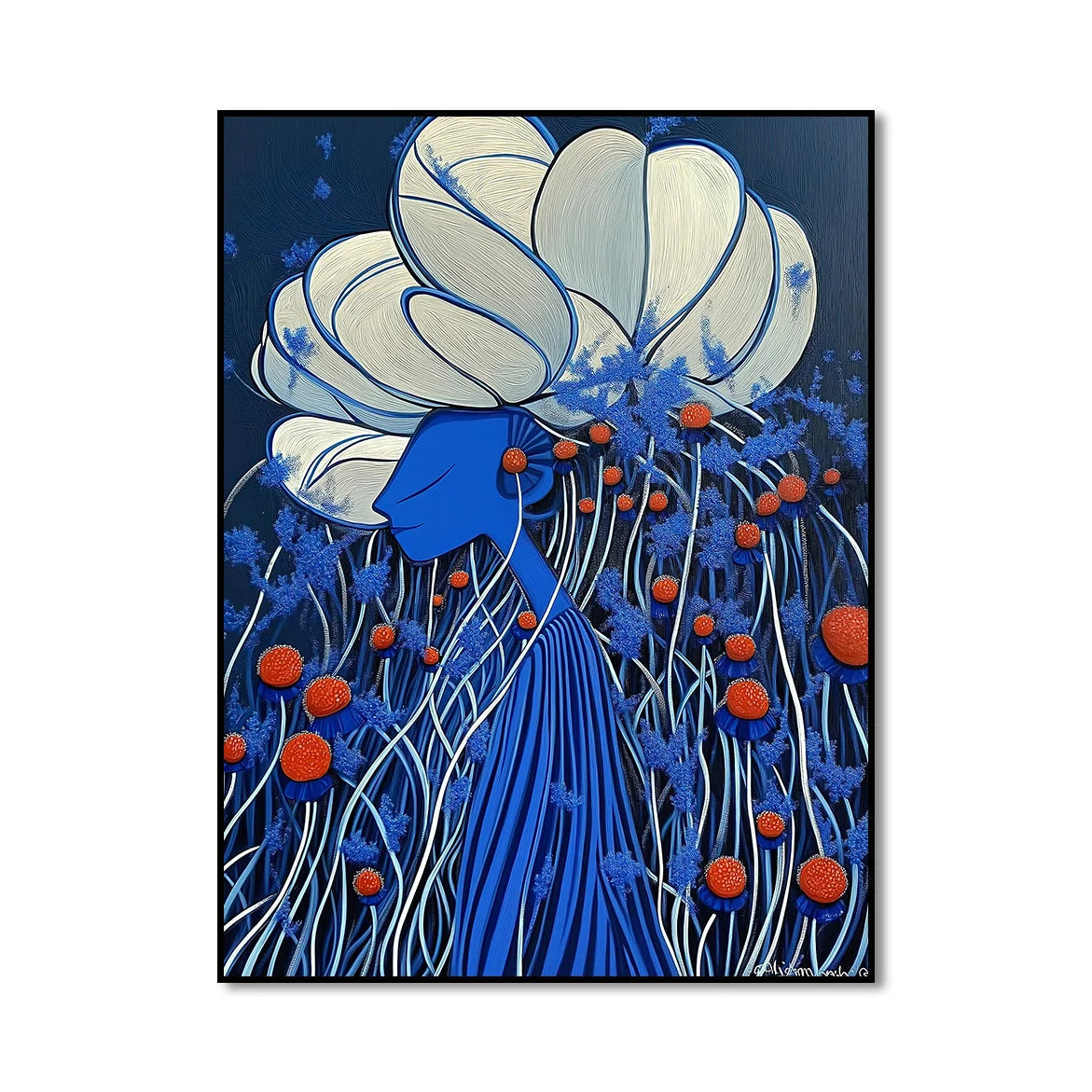 Multicolor Dream In Bloom-Surrealist Abstract Floral Texture Oil Painting Wall Art - Artwallpainting