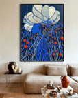 Multicolor Dream In Bloom-Surrealist Abstract Floral Texture Oil Painting Wall Art - Artwallpainting