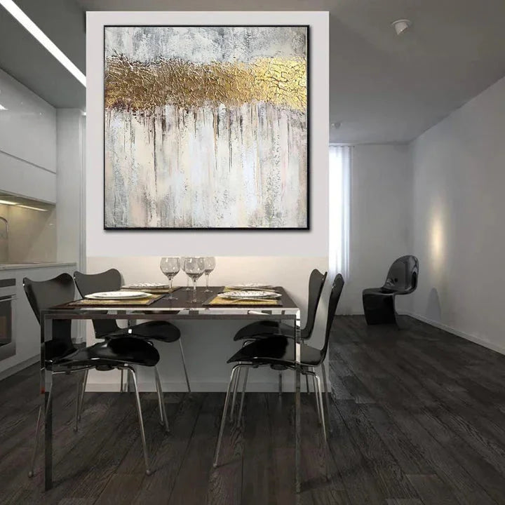 Multicolor Dream-Modern Three-Dimensional Gold-Plated Waterfall Texture Oil Painting Wall Art - Artwallpainting