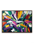 Multicolor Dynamic Burst -Geometric Color Fractal Abstract Wall Art - Artwallpainting