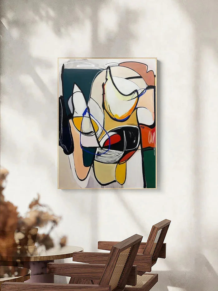 Multicolor Dynamic Rhythm - Modern Abstract Line And Color Block Oil Painting - Artwallpainting