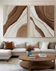 Multicolor Earth Layers Textured Diptych - Artwallpainting