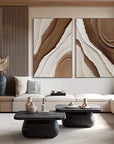 Multicolor Earth Layers Textured Diptych - Artwallpainting