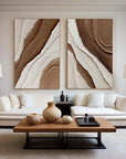 Multicolor Earth Layers Textured Diptych - Artwallpainting