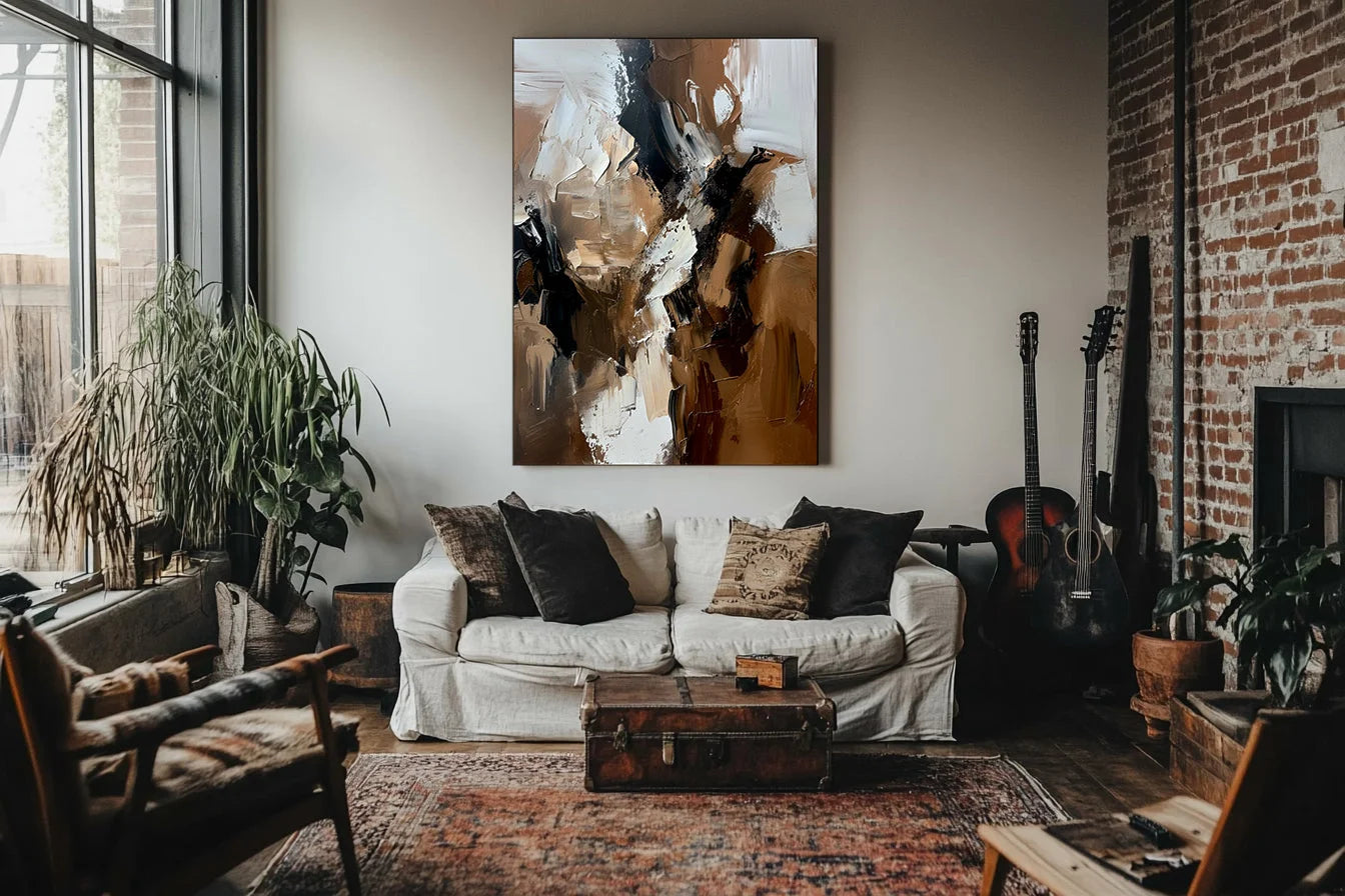 Multicolor Earthbound Abstraction Canvas Painting For Home Decoration - Artwallpainting