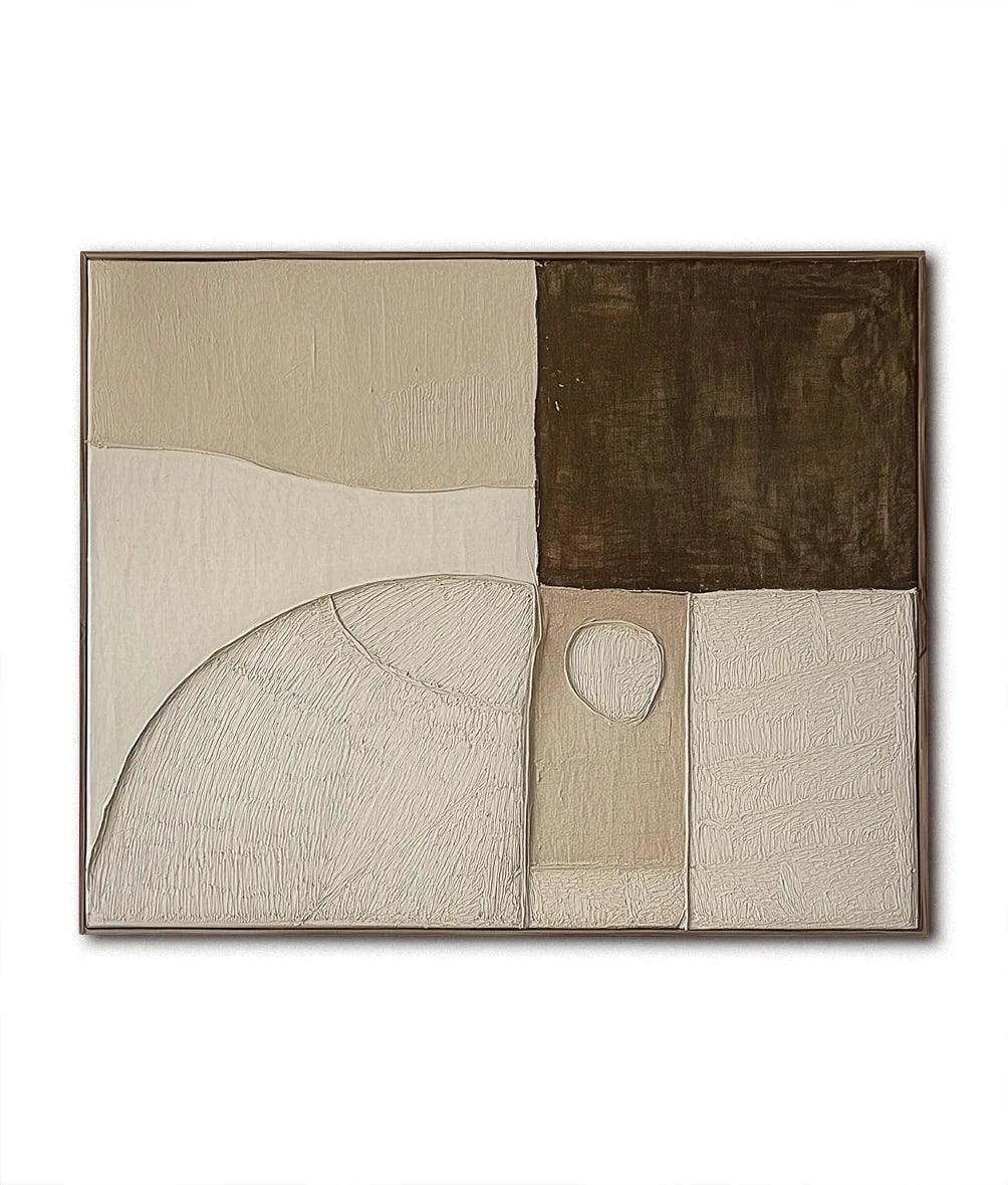 Multicolor Earthbound Balance-Minimalist Geometric Arc Block Texture Abstract Wall Art - Artwallpainting