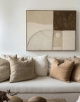 Multicolor Earthbound Balance-Minimalist Geometric Arc Block Texture Abstract Wall Art - Artwallpainting