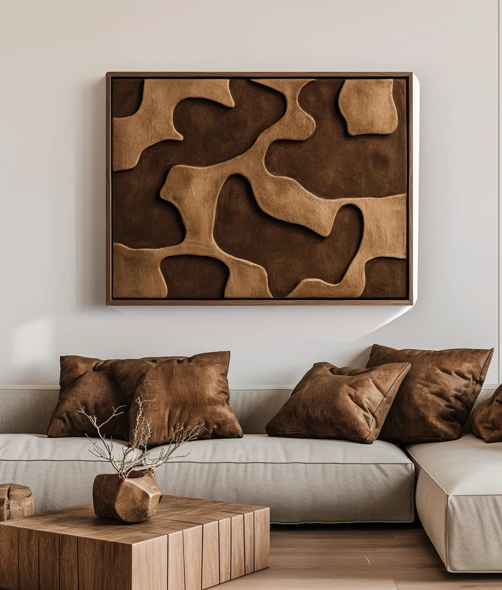 Multicolor Earthbound Flow - Texture Abstract Organic Flowing Oil Painting Wall Art - Artwallpainting