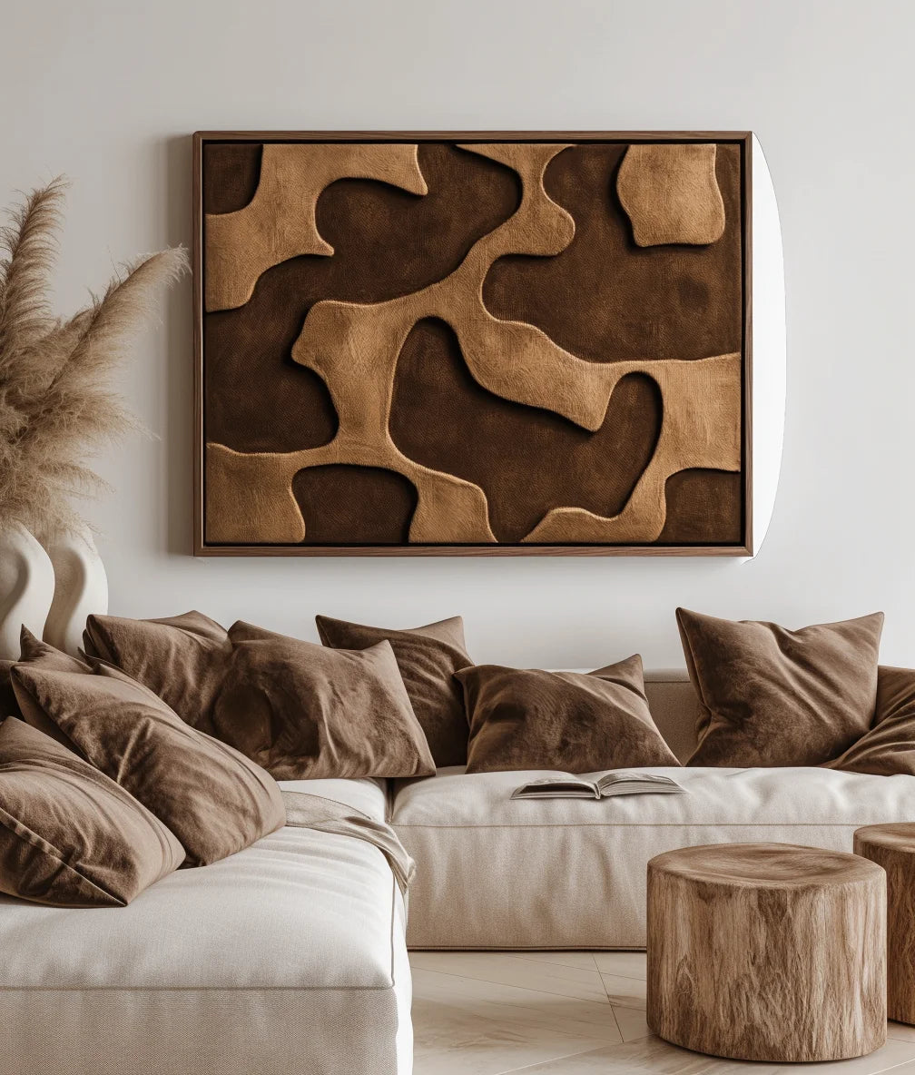 Multicolor Earthbound Flow - Texture Abstract Organic Flowing Oil Painting Wall Art - Artwallpainting