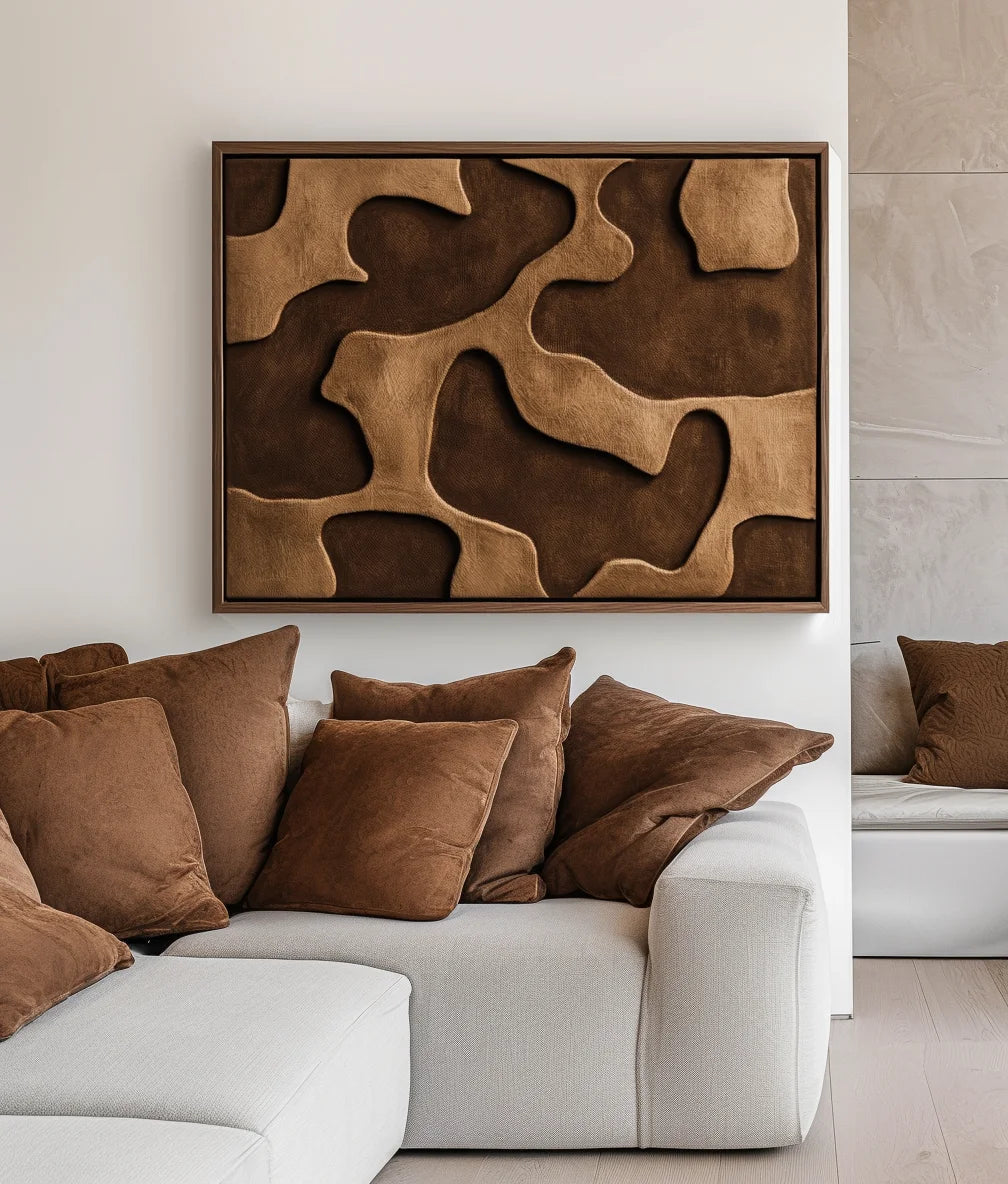 Multicolor Earthbound Flow - Texture Abstract Organic Flowing Oil Painting Wall Art - Artwallpainting