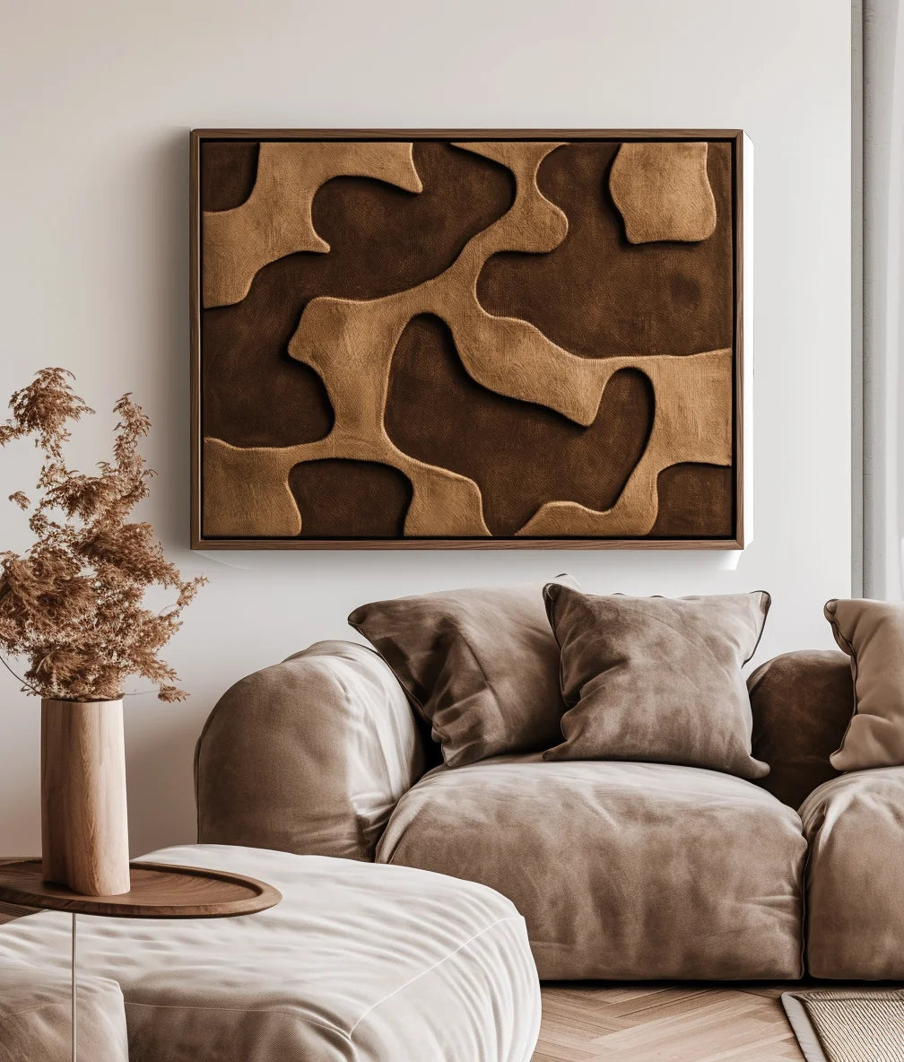 Multicolor Earthbound Flow - Texture Abstract Organic Flowing Oil Painting Wall Art - Artwallpainting