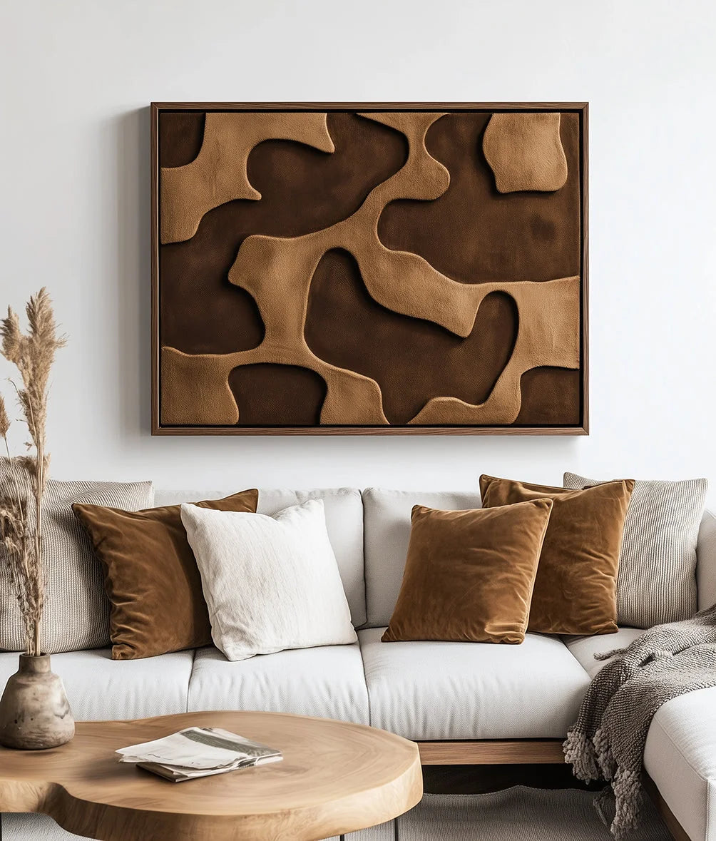 Multicolor Earthbound Flow - Texture Abstract Organic Flowing Oil Painting Wall Art - Artwallpainting