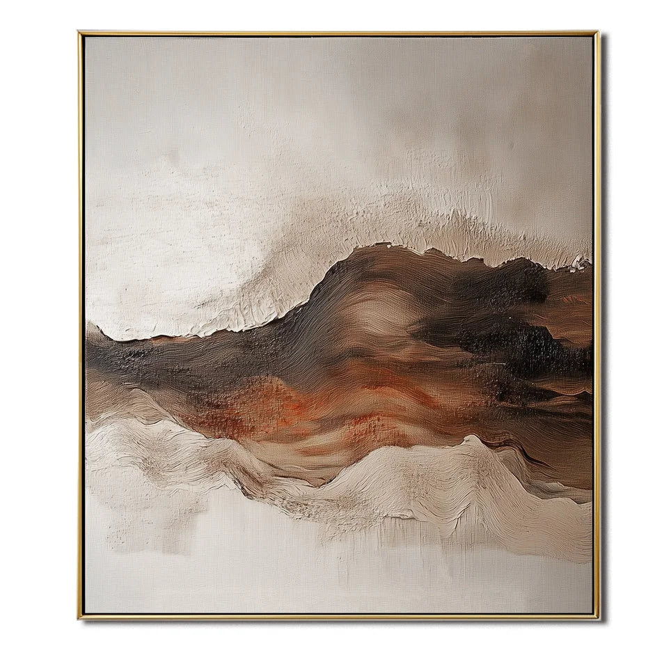 Multicolor Earthbound Serenity-Hand-Painted Thick Mountain Texture Wall Art - Artwallpainting